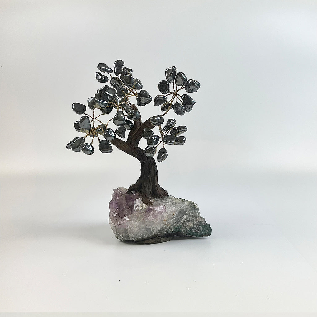 Hematite Gemstone Tree 7" - Handmade by Brazil Gems