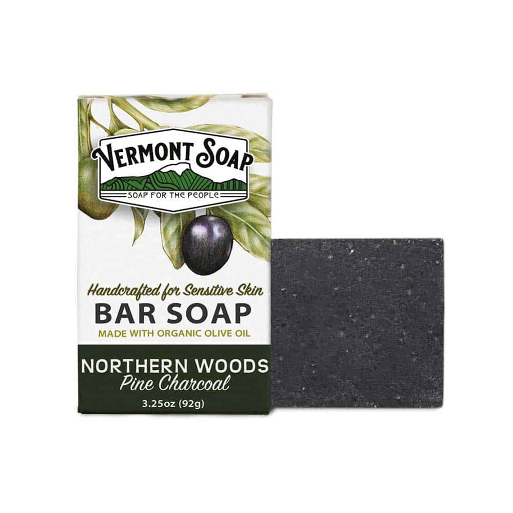 Northern Woods Pine Charcoal Handmade Bar Soap - Vermont Soap 92g