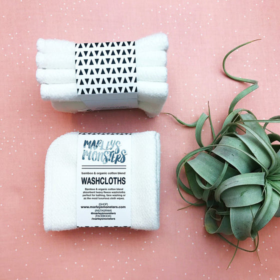 4 Bamboo Wash Cloths by Marley's Monsters