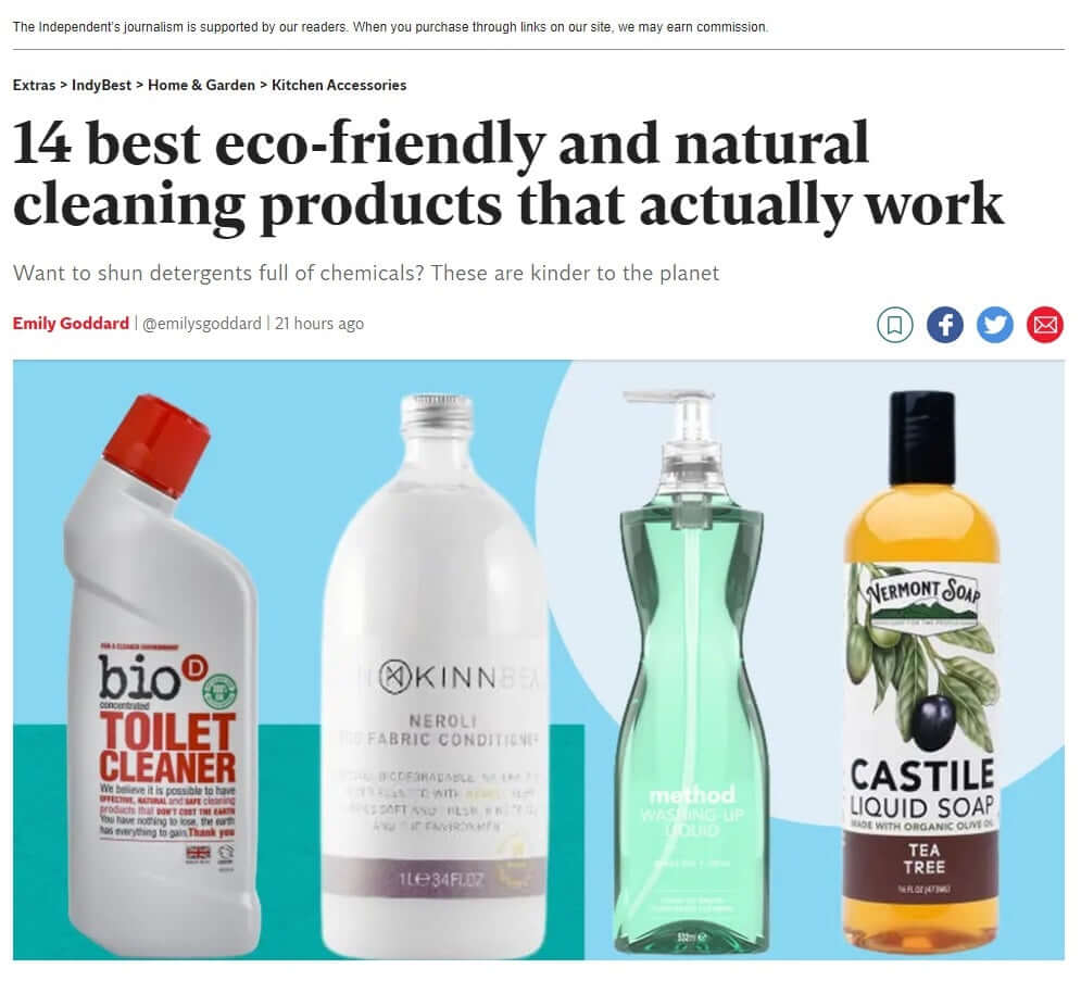 Overall Winner - Best eco friendly Cleaning Product - The Independent