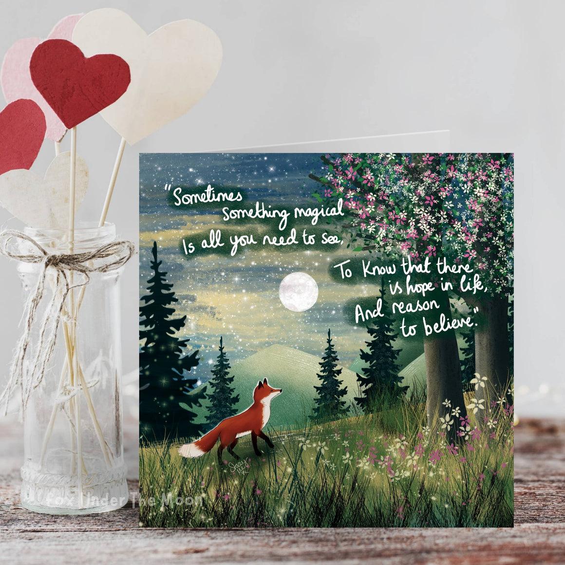 'Magical' - Greeting Card From Fox Under The Moon