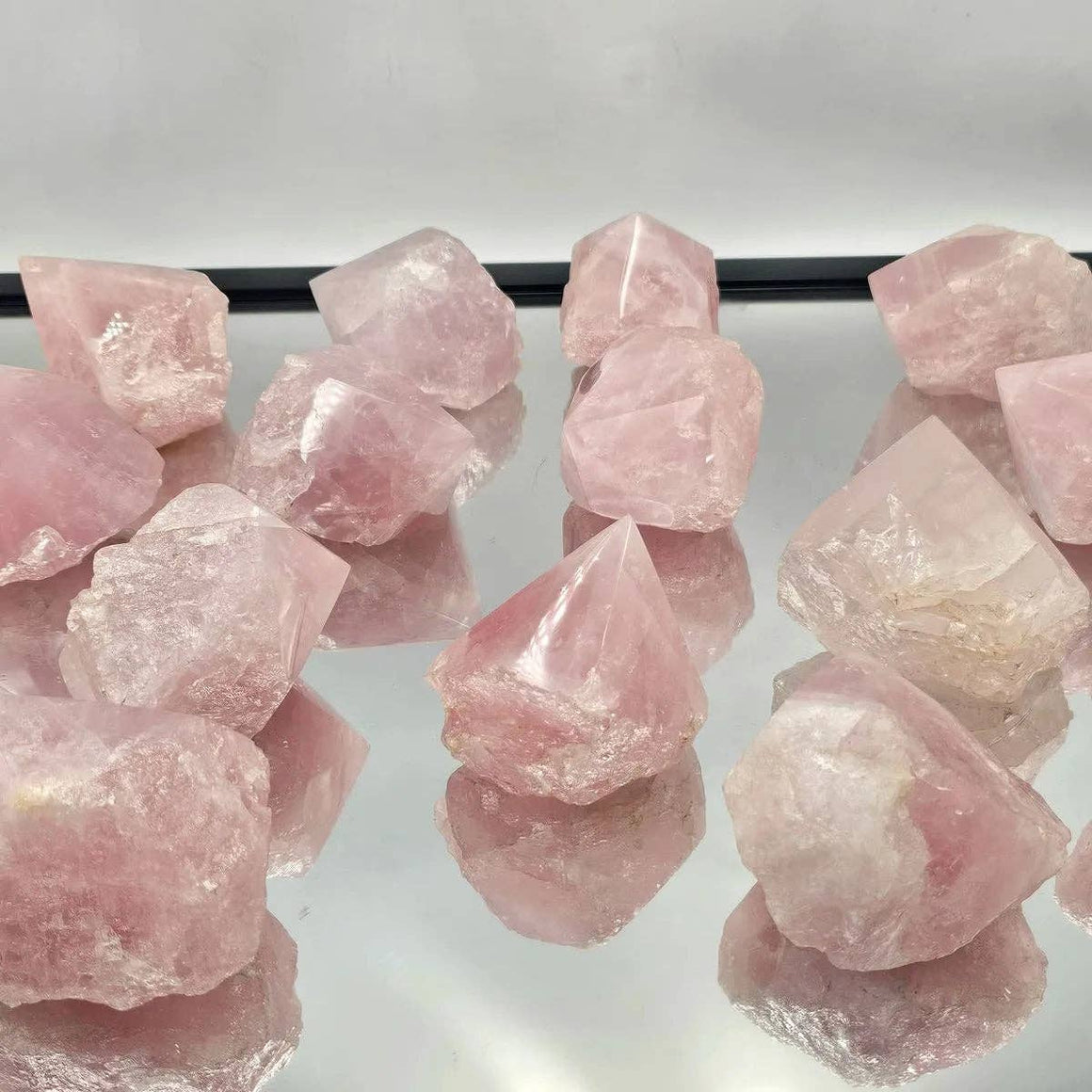 Rose crystal scattered