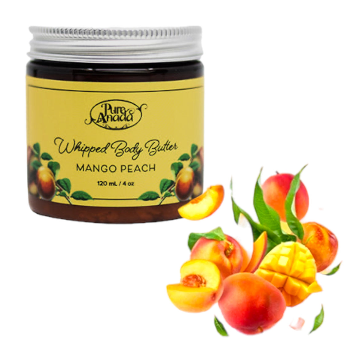 Pure Anada Naturalne Bite Masło do Ciała - Mango &amp; Brzoskwinia 120ml