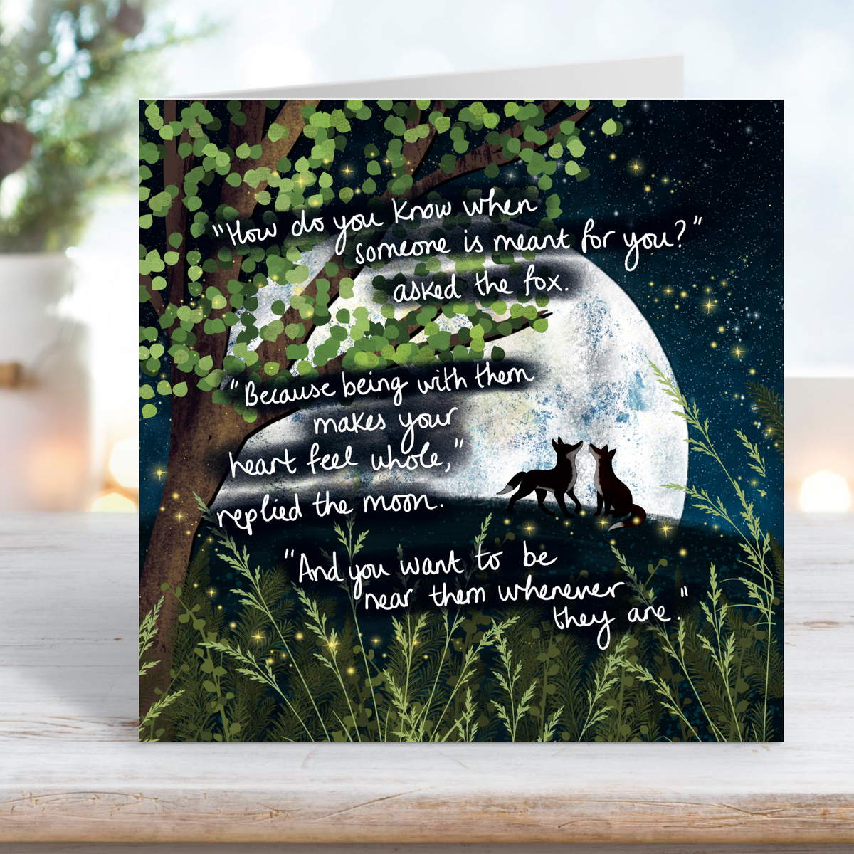'Meant For You' - Fox Under The Moon Wedding Engagement Card
