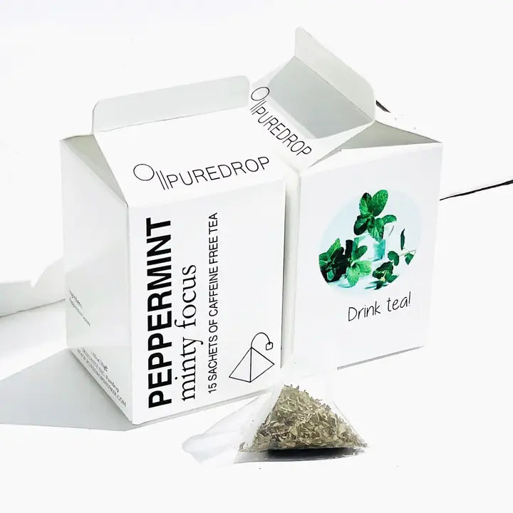 Minty Focus 15 Sachets of Peppermint Tea 226.8g-Pure Drop-Live in the Light Naturally Ltd
