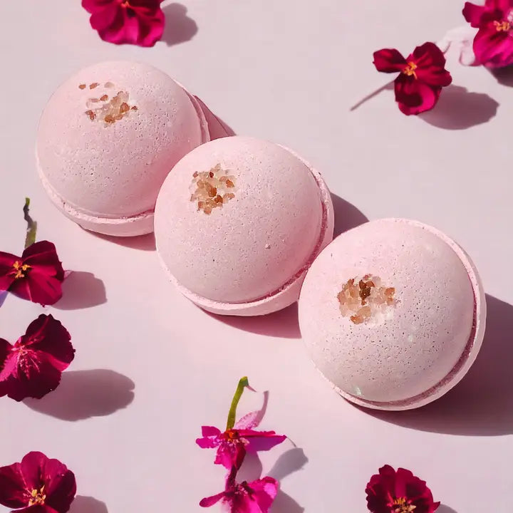 Cherry Blossom and Himalayan Salt Large Bath Bomb - 8oz-Pure Drop-Live in the Light Naturally Ltd