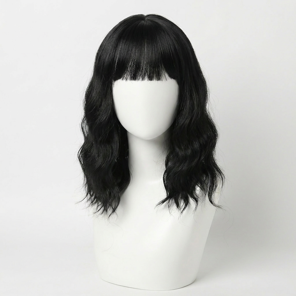 "Zoe" - Black Body wave Wig with Bangs