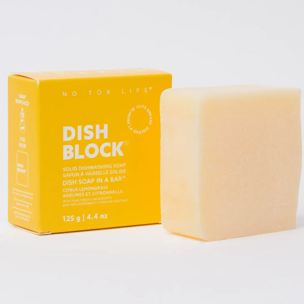 Dish Block® Solid Dish Soap Bar - Citrus Lemongrass - No Tox Life