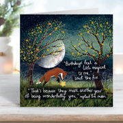 'Magical Birthday' - Fox Under The Moon Birthday Card