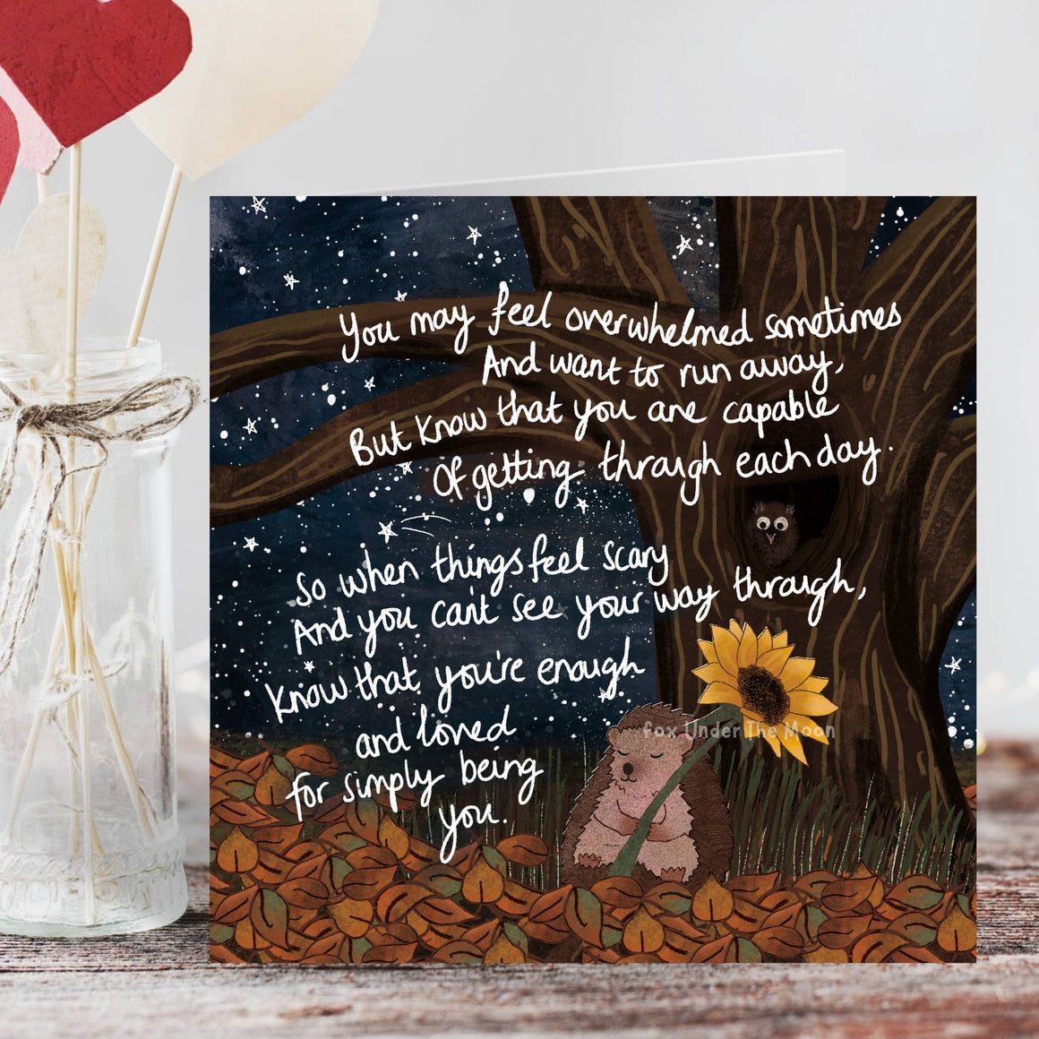 'Being You' - Greeting Card by Fox Under The Moon