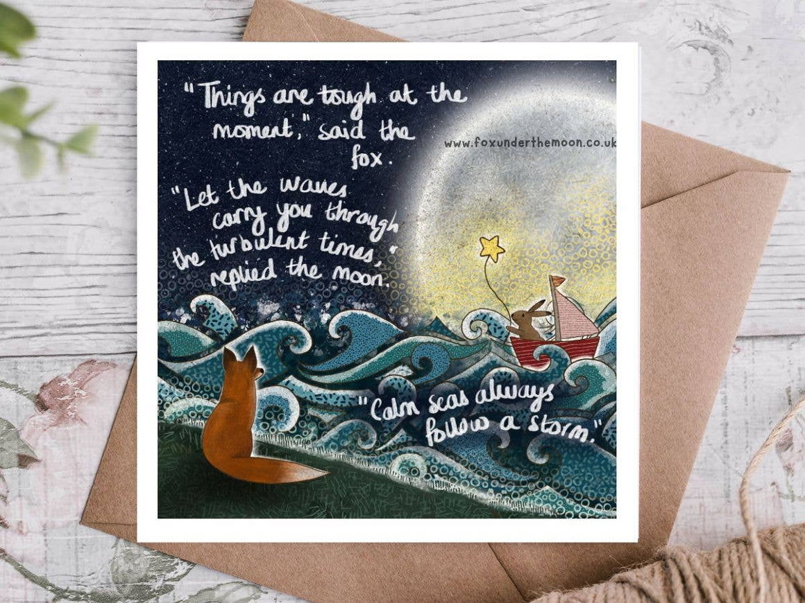 "Waves" Soothing & Encouragement Card by Fox Under The Moon