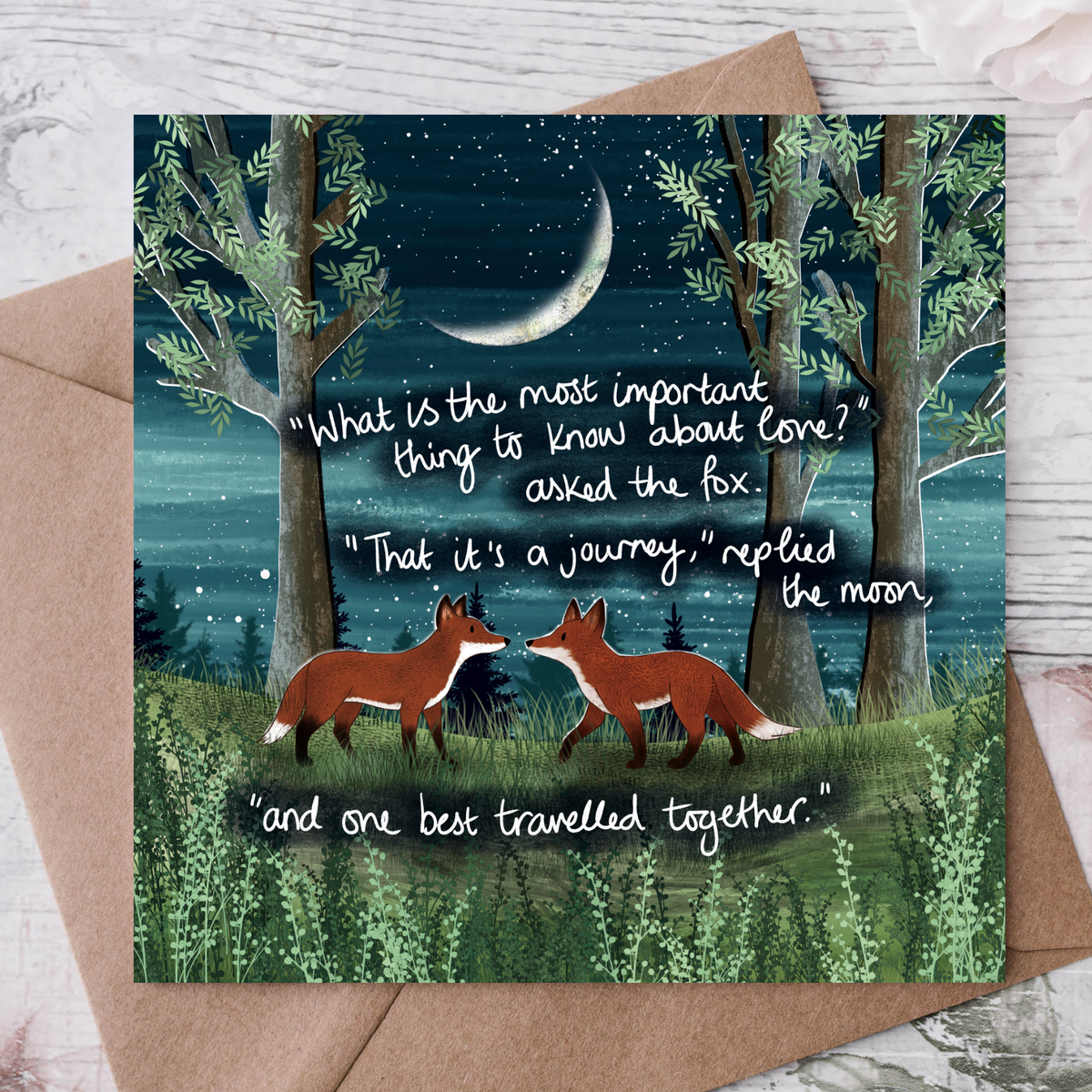 'Travel Together' - Fox Under The Moon Anniversary Card
