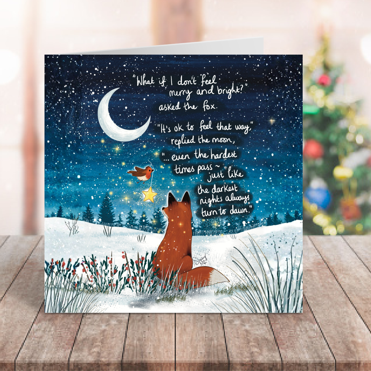 "Darkest Nights" - Christmas Card by Fox Under The Moon