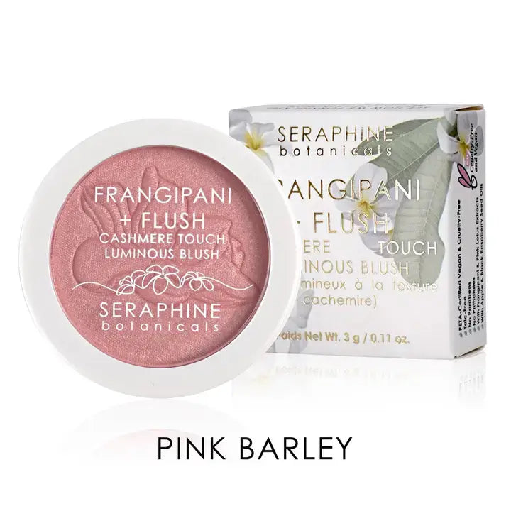 Frangipani + Flush - Cashmere Touch Luminous Blush 3g-Seraphine Botanicals-Live in the Light Naturally Ltd