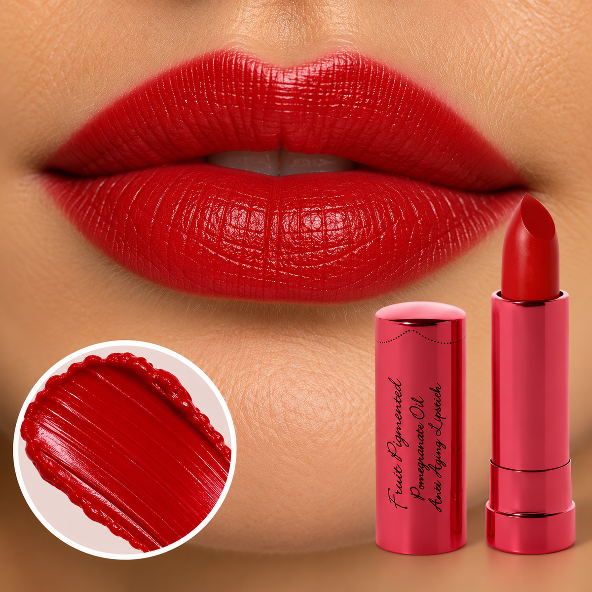Poppy Pigmented® Pomegranate Oil Anti-Aging Lipstick - 100% Pure