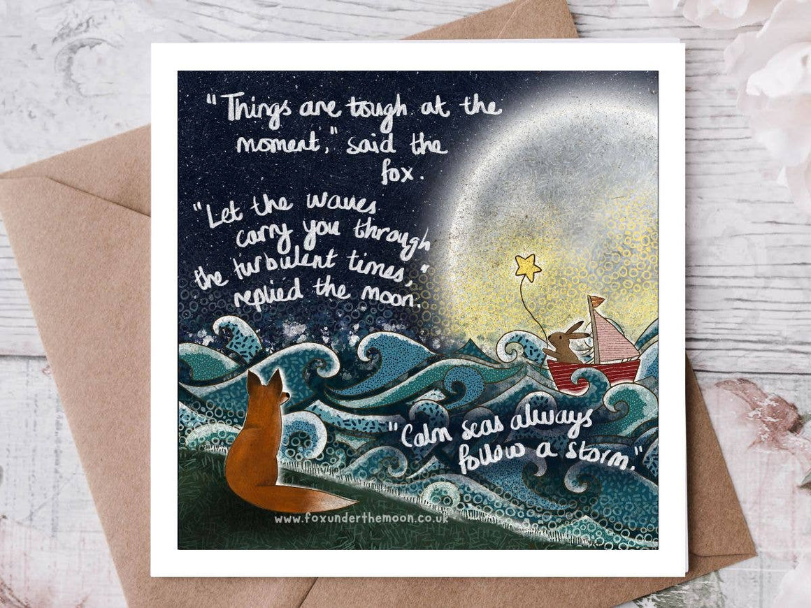 "Waves" Soothing & Encouragement Card by Fox Under The Moon