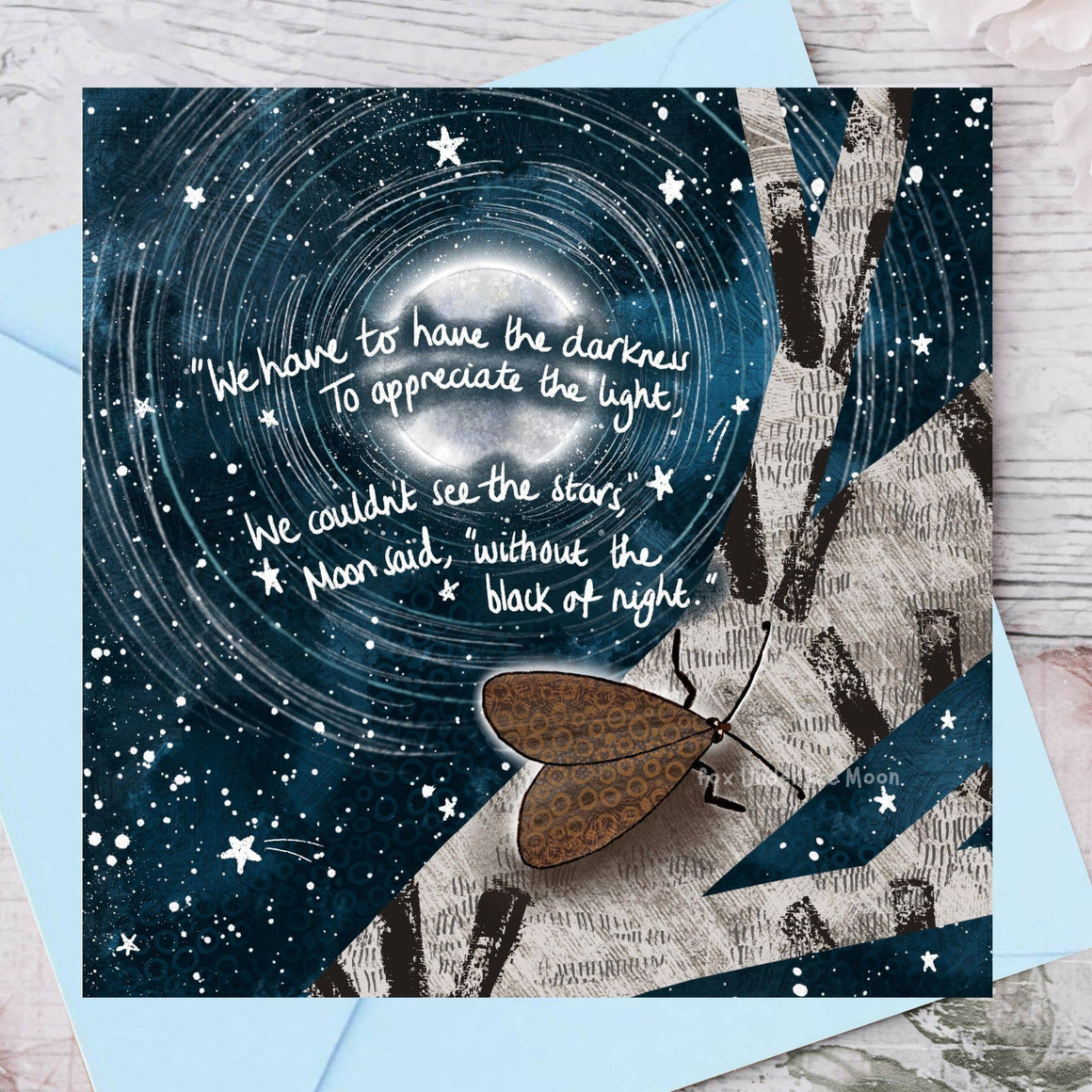 'Darkness' - Greeting Card by Fox Under The Moon