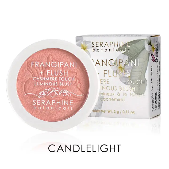 Frangipani + Flush - Cashmere Touch Luminous Blush 3g-Seraphine Botanicals-Live in the Light Naturally Ltd
