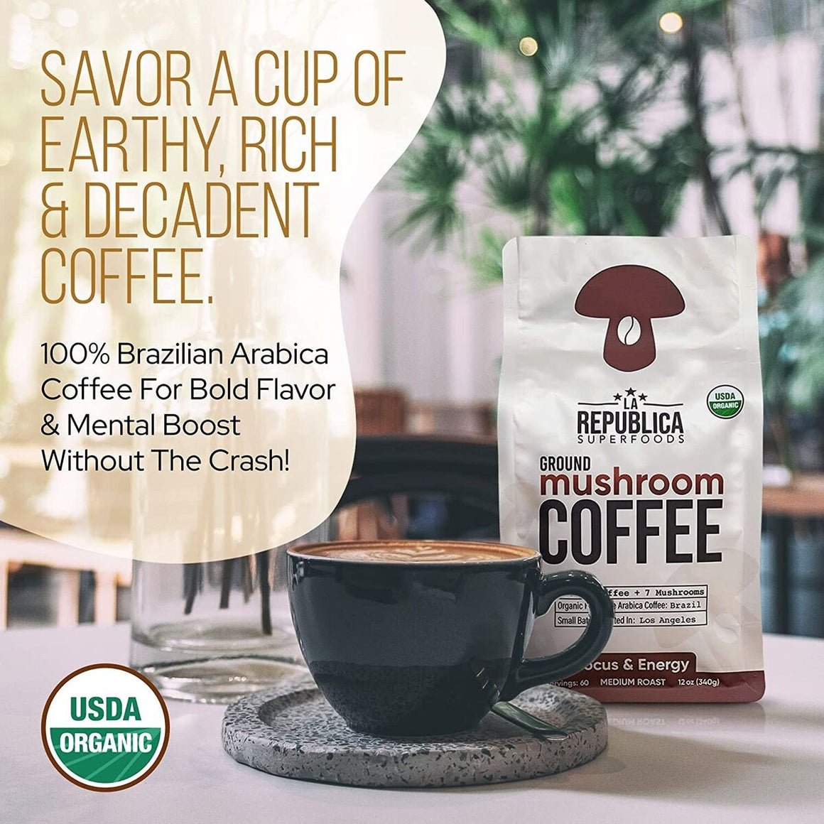 Brazilian Ground Mushroom Coffee - La Republica