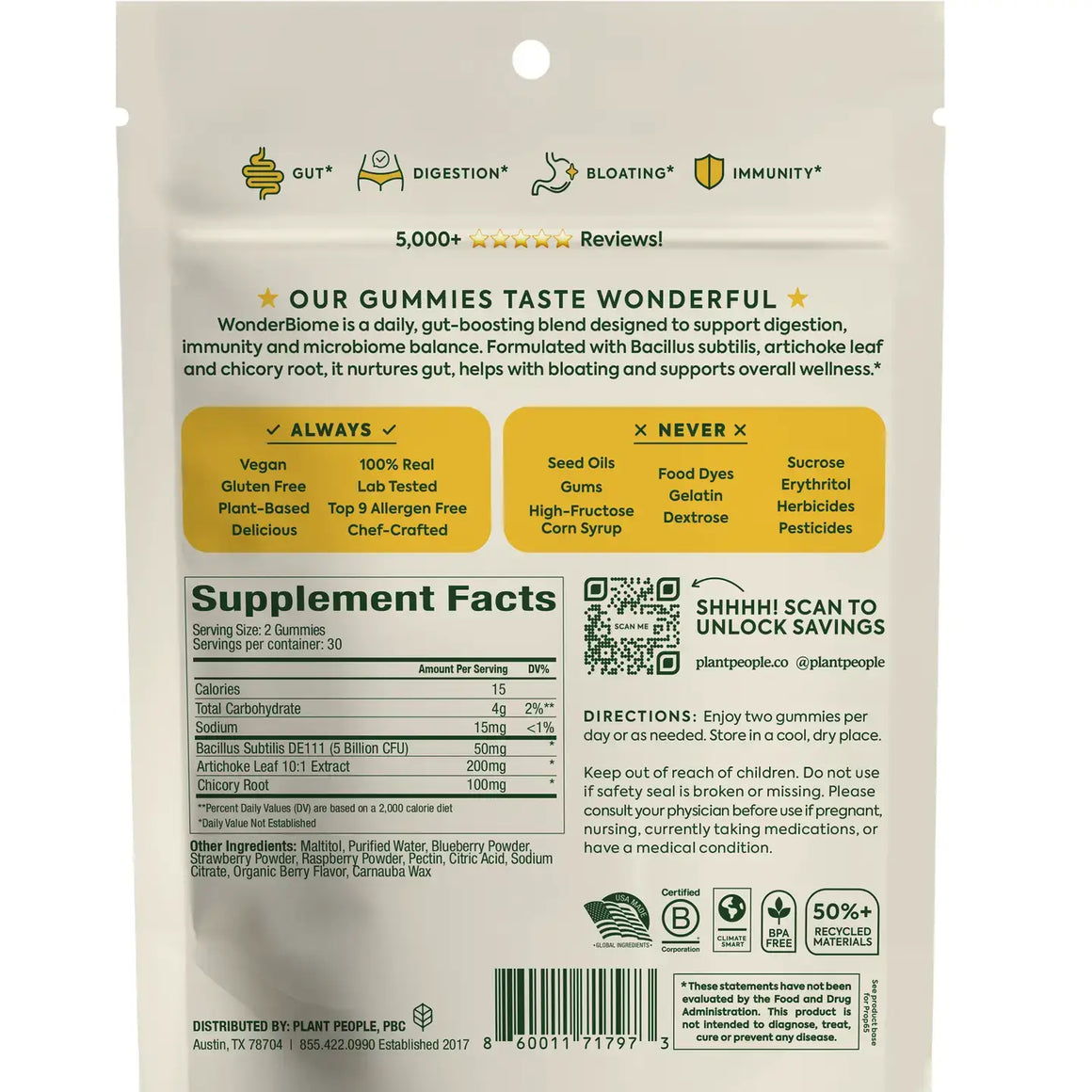 WonderBiome™ 2-in-1 Pre & Probiotic Gummies