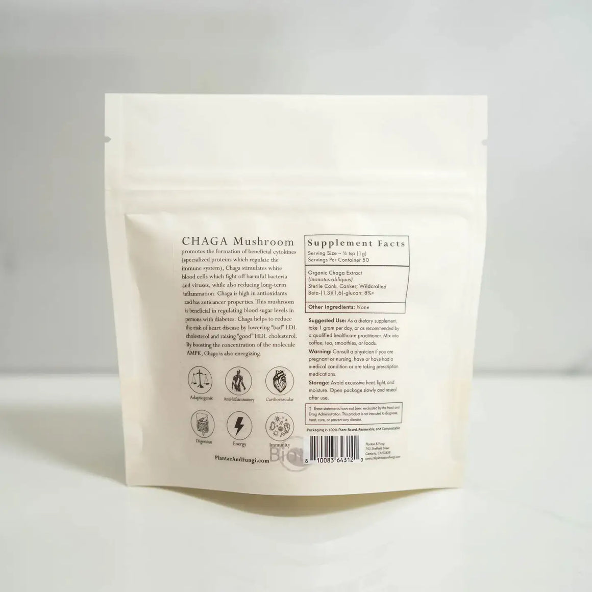Chaga Powder - Organic 1:1 Extract