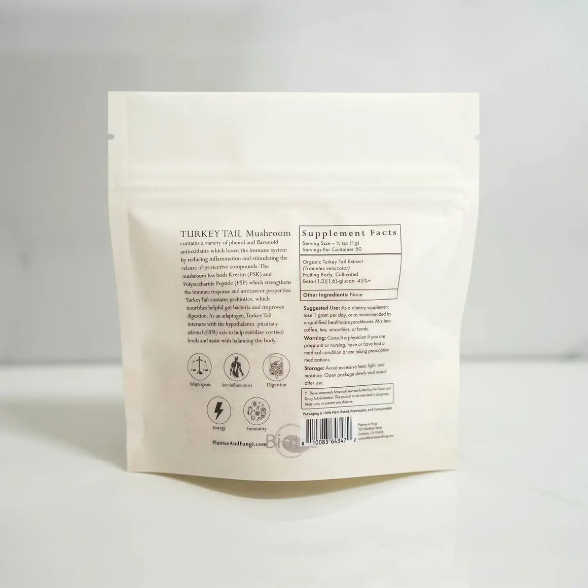 Turkey Tail Mushroom Powder - Organic 1:1 Extract