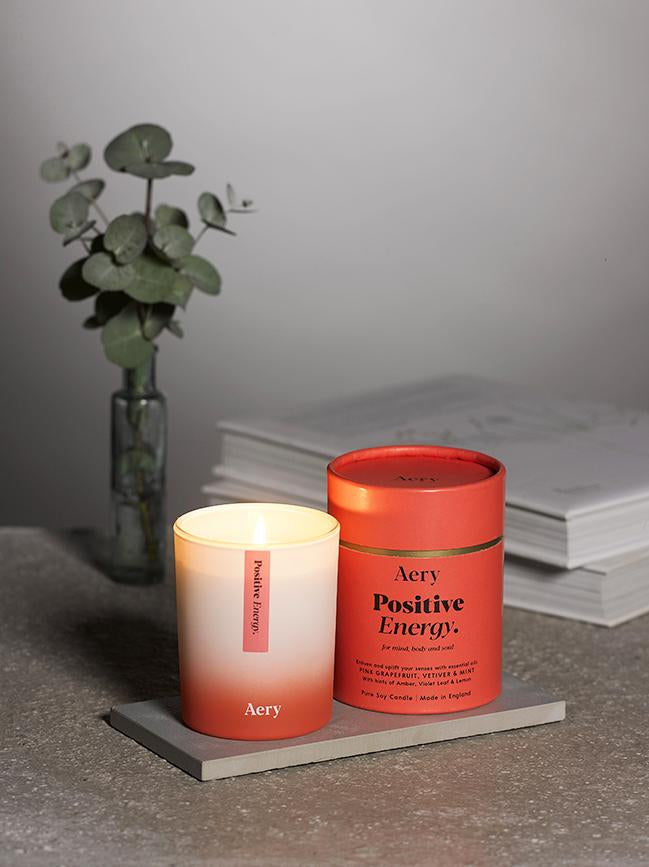 Positive Energy Scented Candle - Pink Grapefruit Vetiver and Mint - Aery Living
