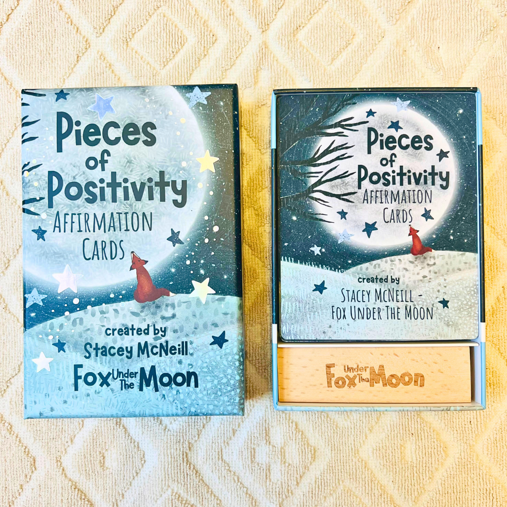 Positive Affirmation Cards - set of 54 + Wooden Stand