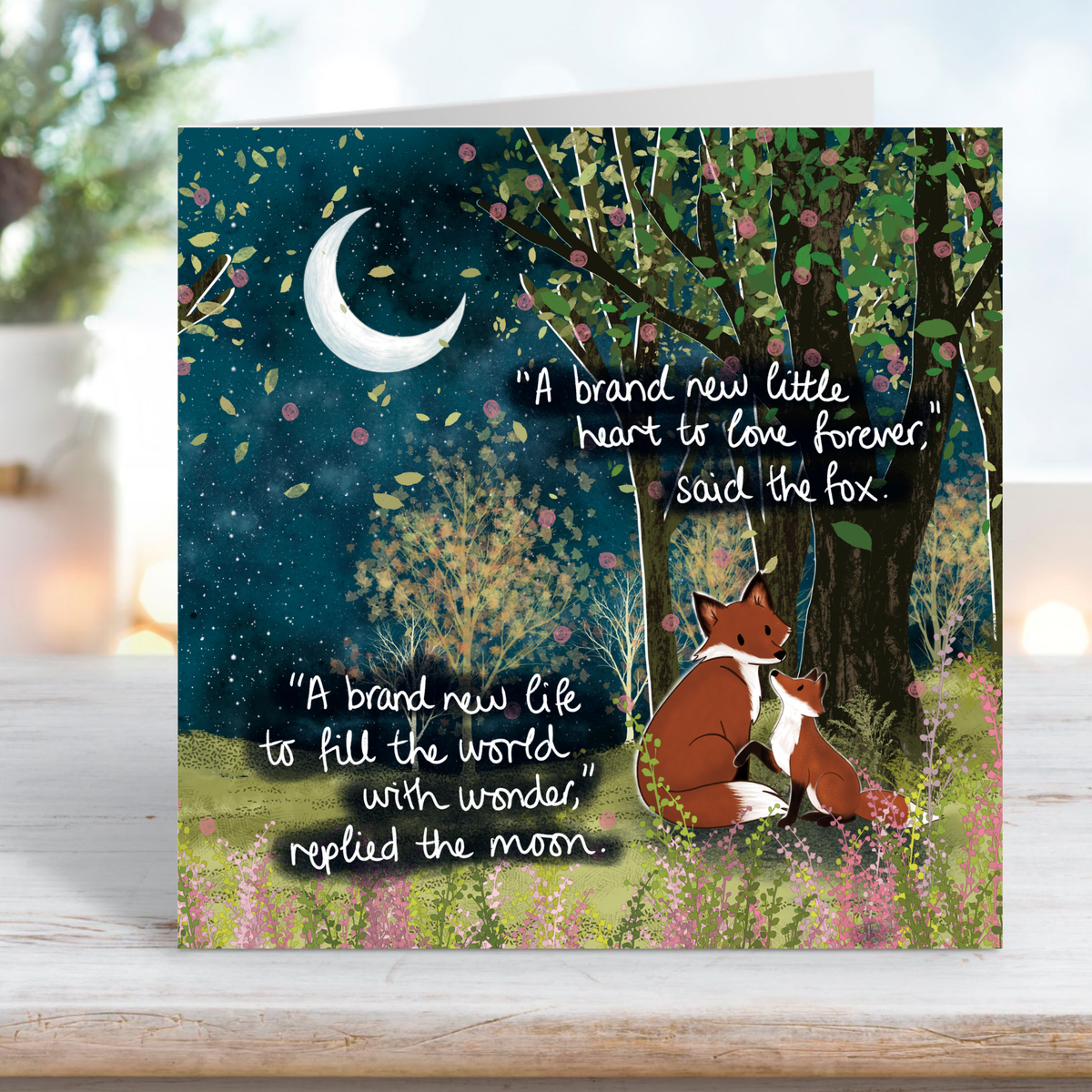 'Little Heart' - Fox Under The Moon New Baby Card