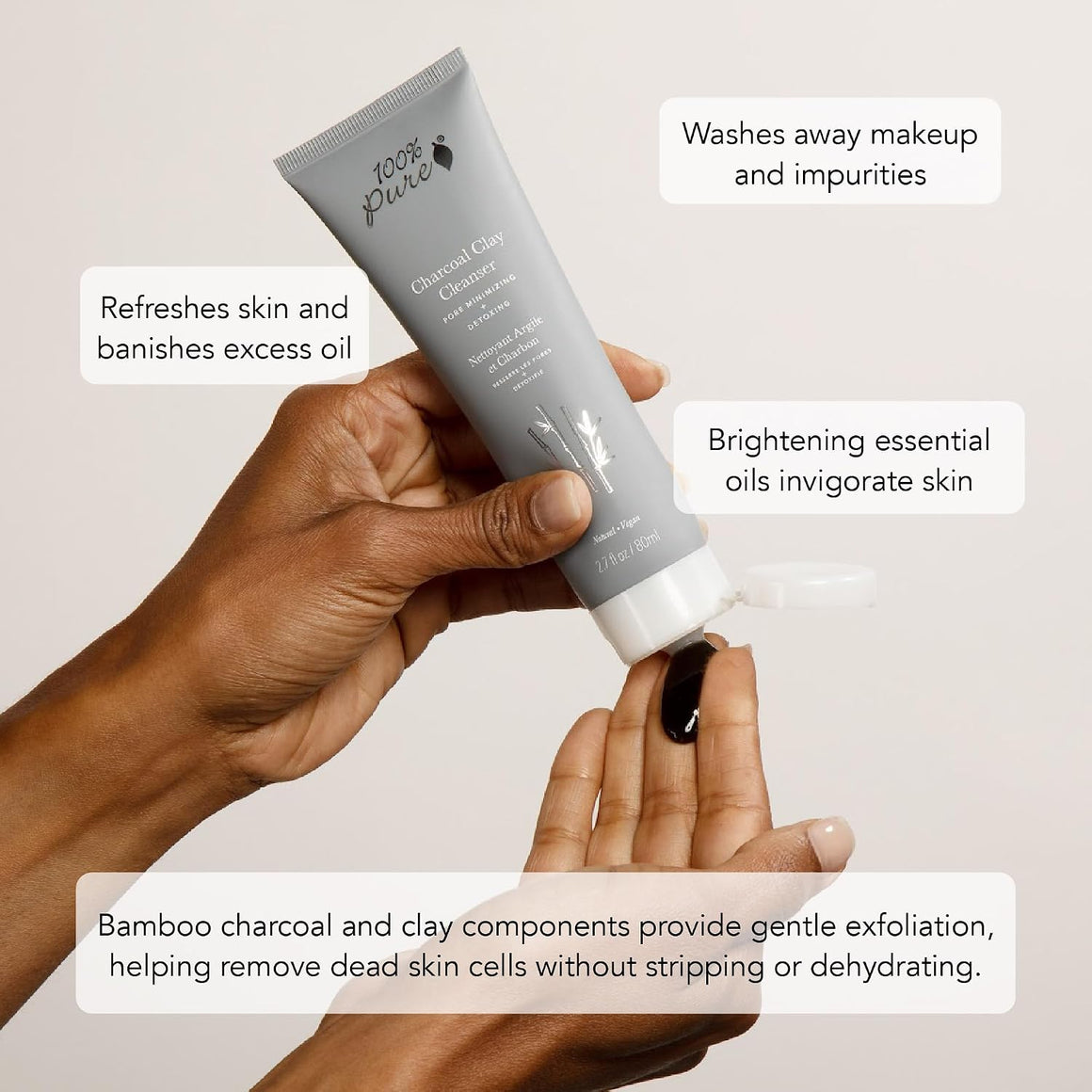 Charcoal Clay Cleanser - 100% Pure
