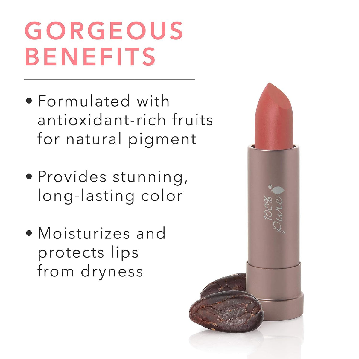 Marrakesh Fruit Pigmented® Cocoa Butter Matte Lipstick - 100% Pure