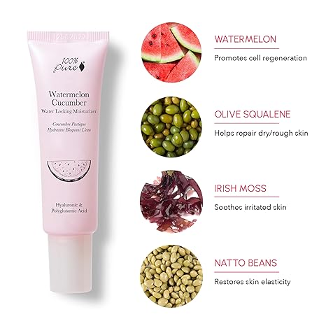 Watermelon + Cucumber Water Locking Moisturiser - 100% Pure-Live in the Light Naturally Ltd