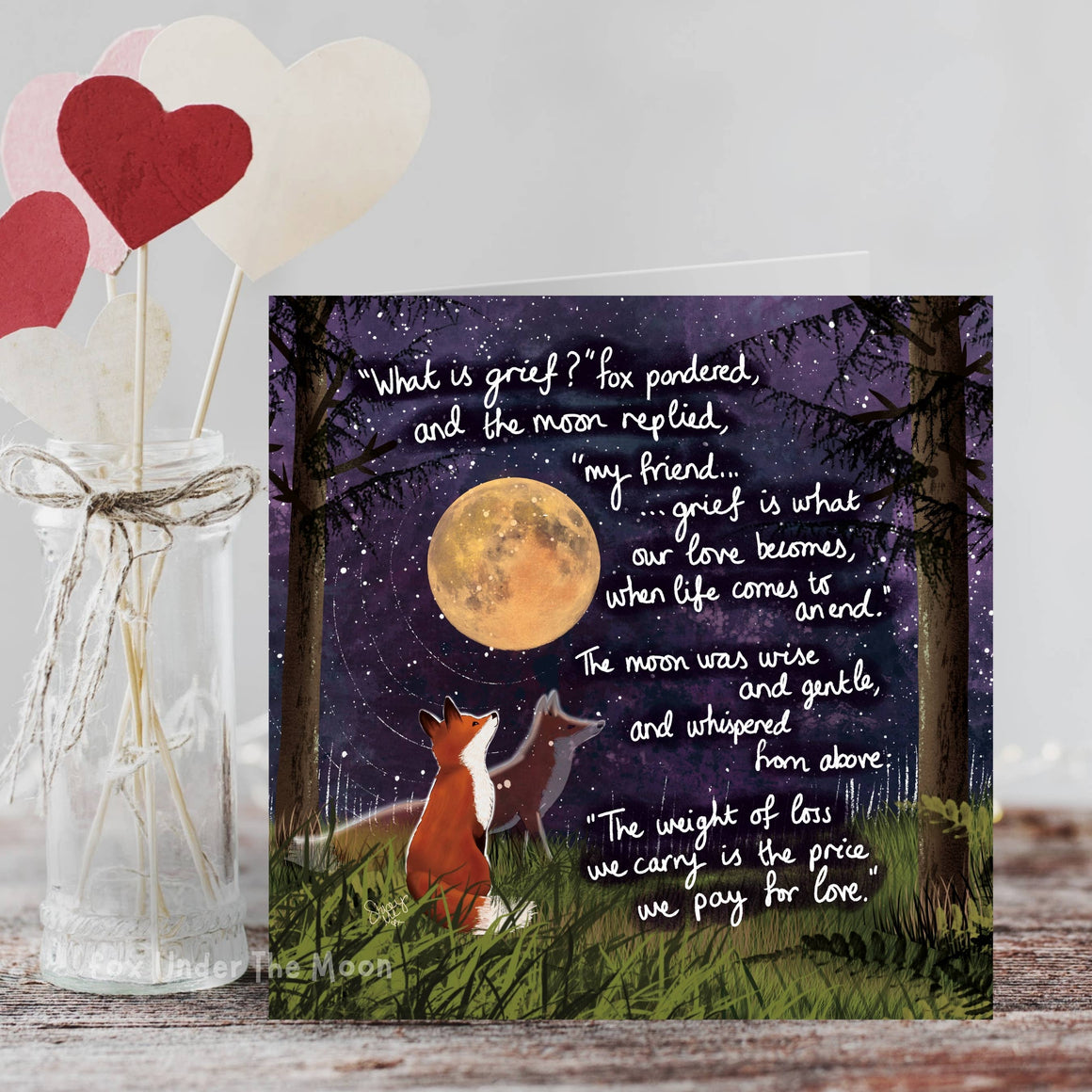 'Grief' - Greeting Card From Fox Under The Moon