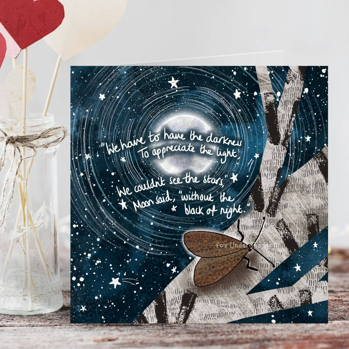 'Darkness' - Greeting Card by Fox Under The Moon