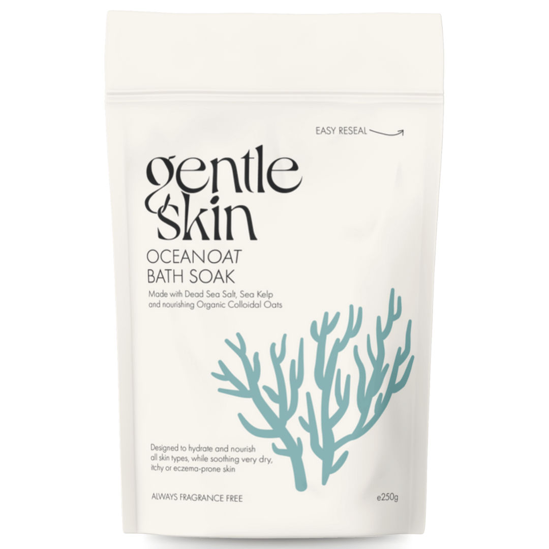 OceanOat Bath Soak package featuring colloidal oat bath soak for sensitive skin care.