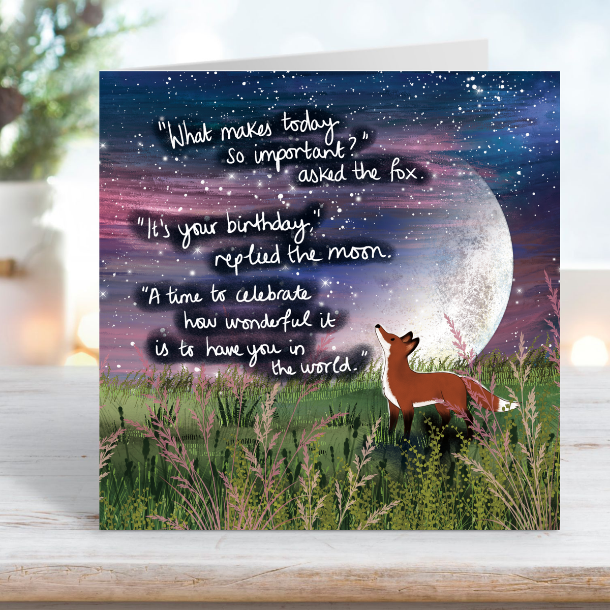 'Your Birthday' - Fox Under The Moon Birthday Card