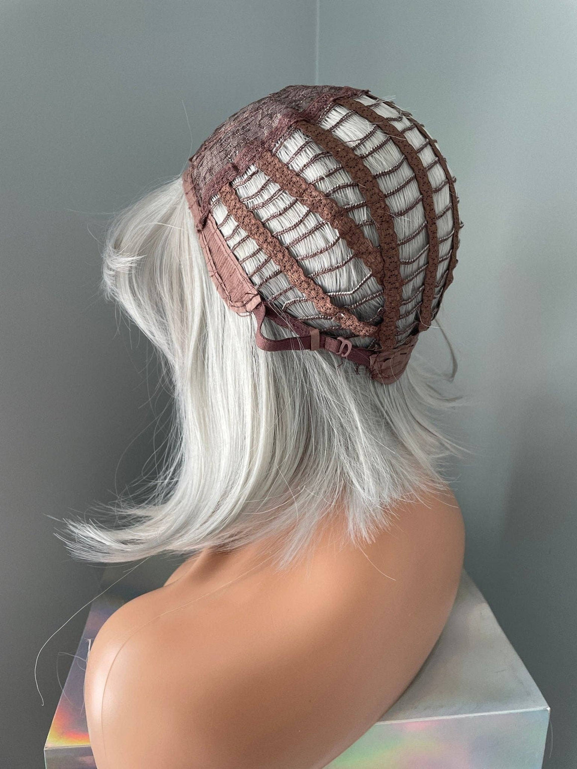 "Yvette" - Short Silver Bob Wig