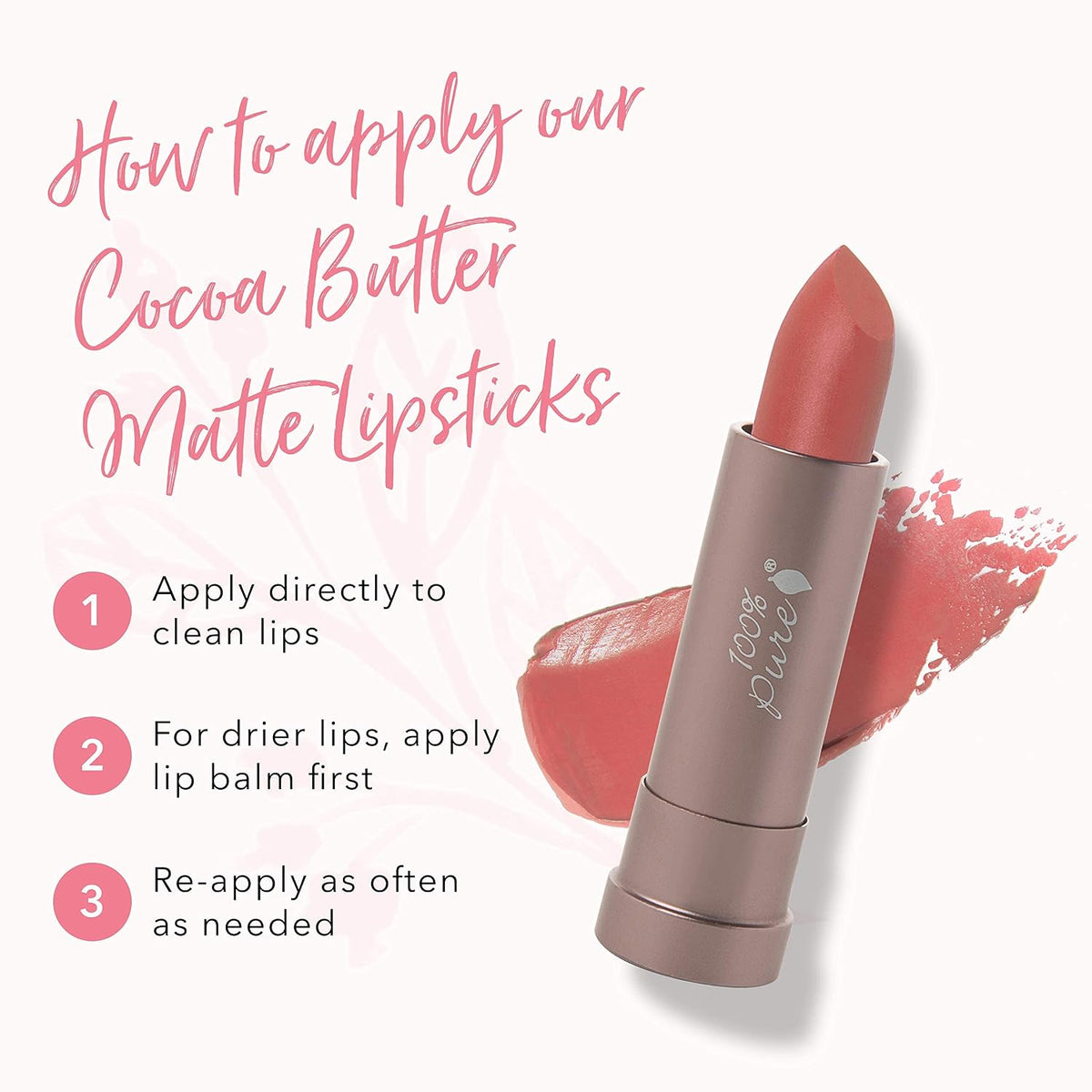 Marrakesh Fruit Pigmented® Cocoa Butter Matte Lipstick - 100% Pure