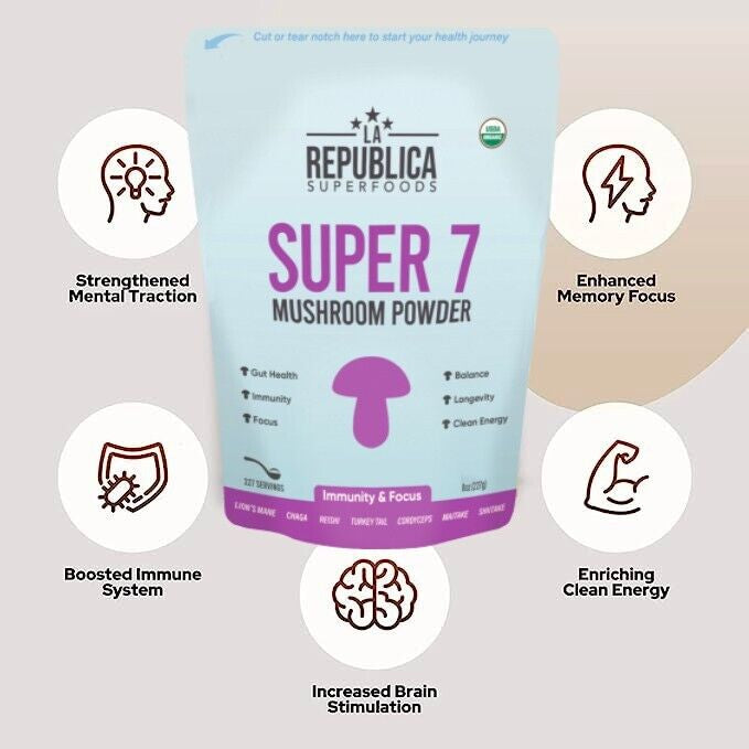 Super 7 Mushroom Extract Powder - La Republica