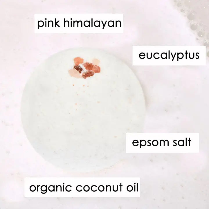 Eucalyptus Mint & Himalayan Salt Large Bath Bomb - 8oz-Pure Drop-Live in the Light Naturally Ltd