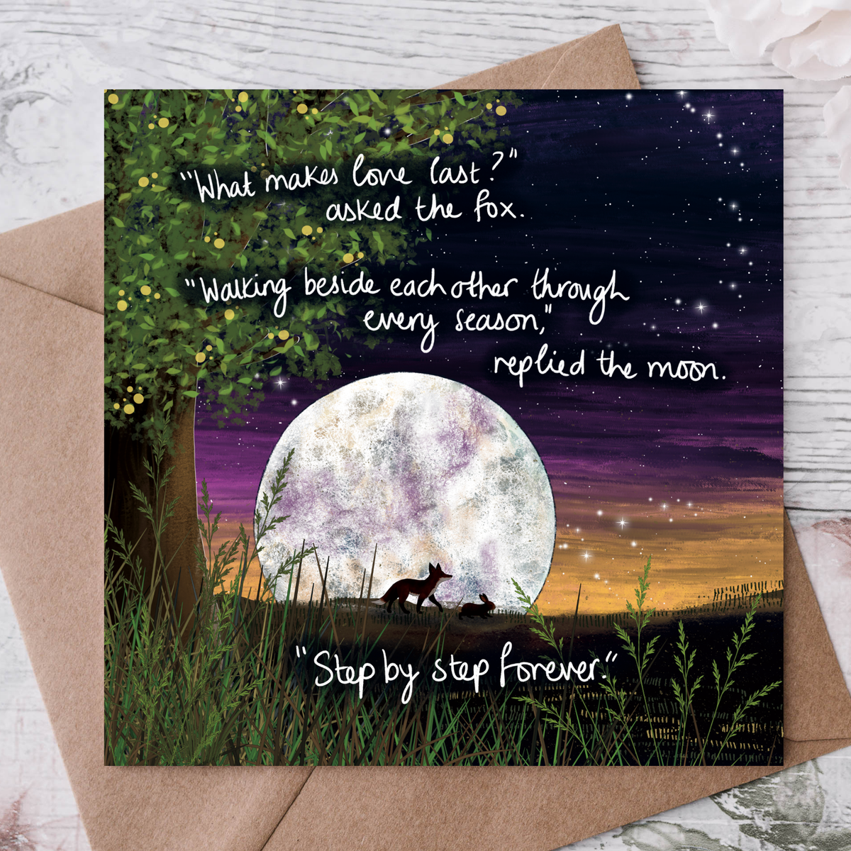'Step By Step' - Fox Under The Moon Love Card