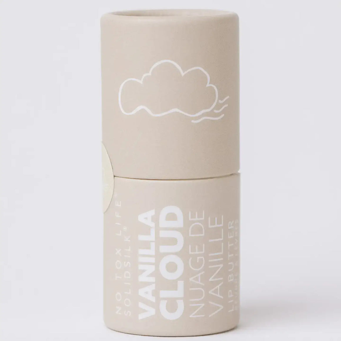 Vanilla cloud product packaging on a white background