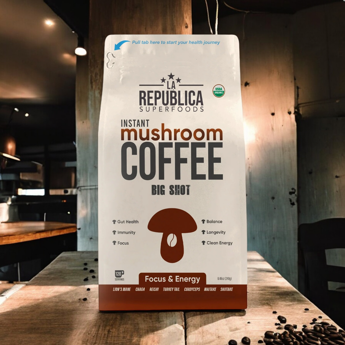 Instant 7 Mushroom Coffee BIG SHOT -  La Republica