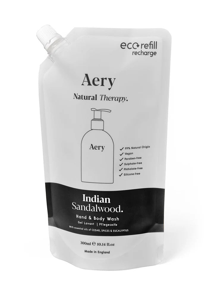 Indian Sandalwood Hand & Body Wash Refill - Pepper Raspberry and Tonka - Aery Living Close Up