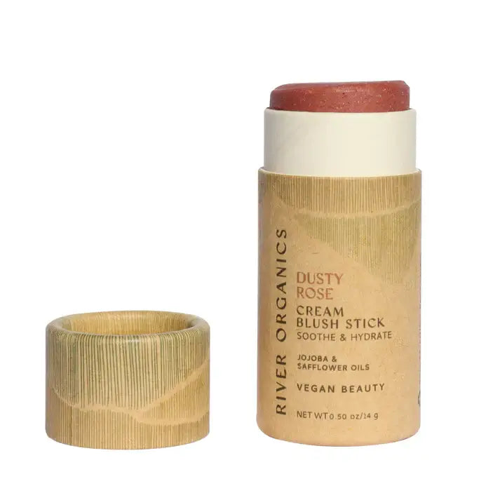 Creamy Vegan Blush Stick - Dusty Rose 14g-River Organics-Live in the Light Naturally Ltd