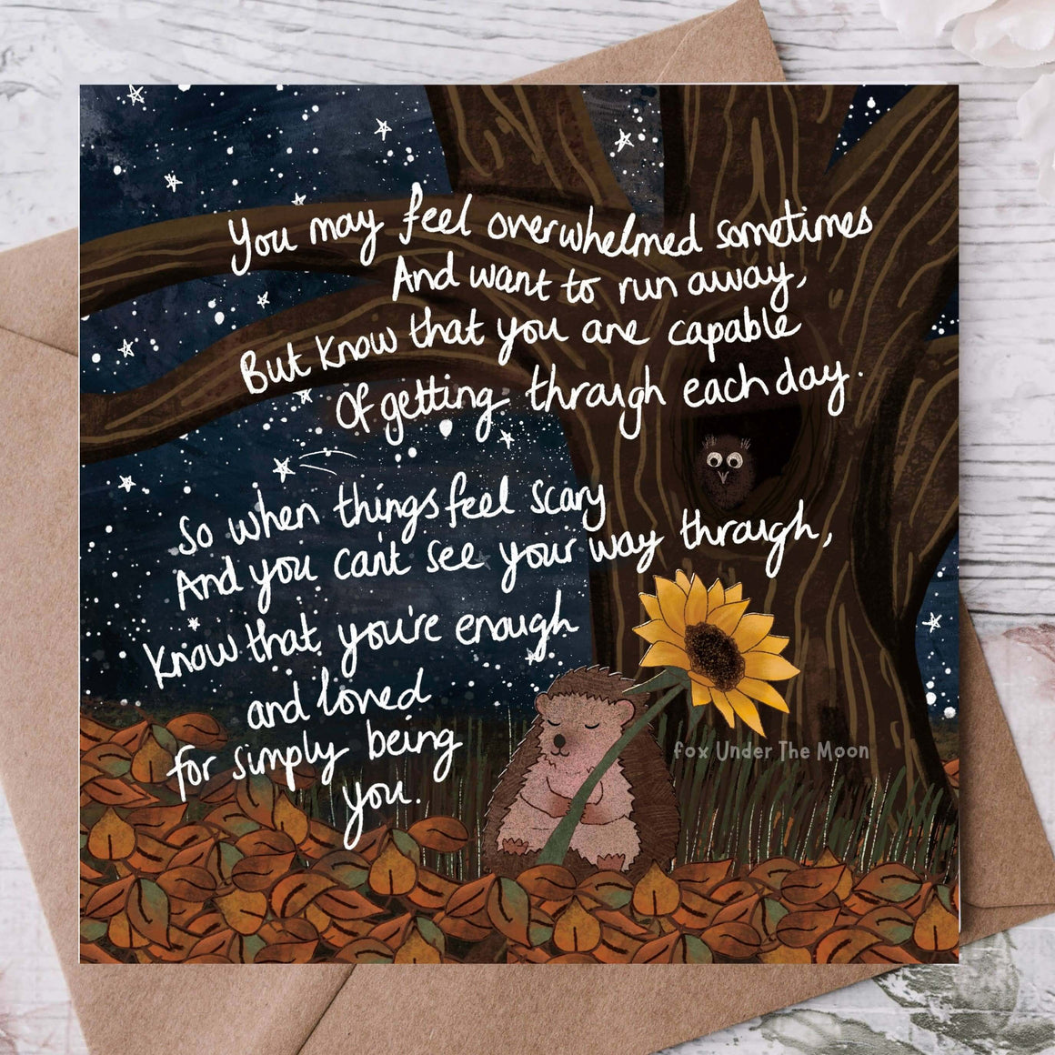 'Being You' - Greeting Card by Fox Under The Moon