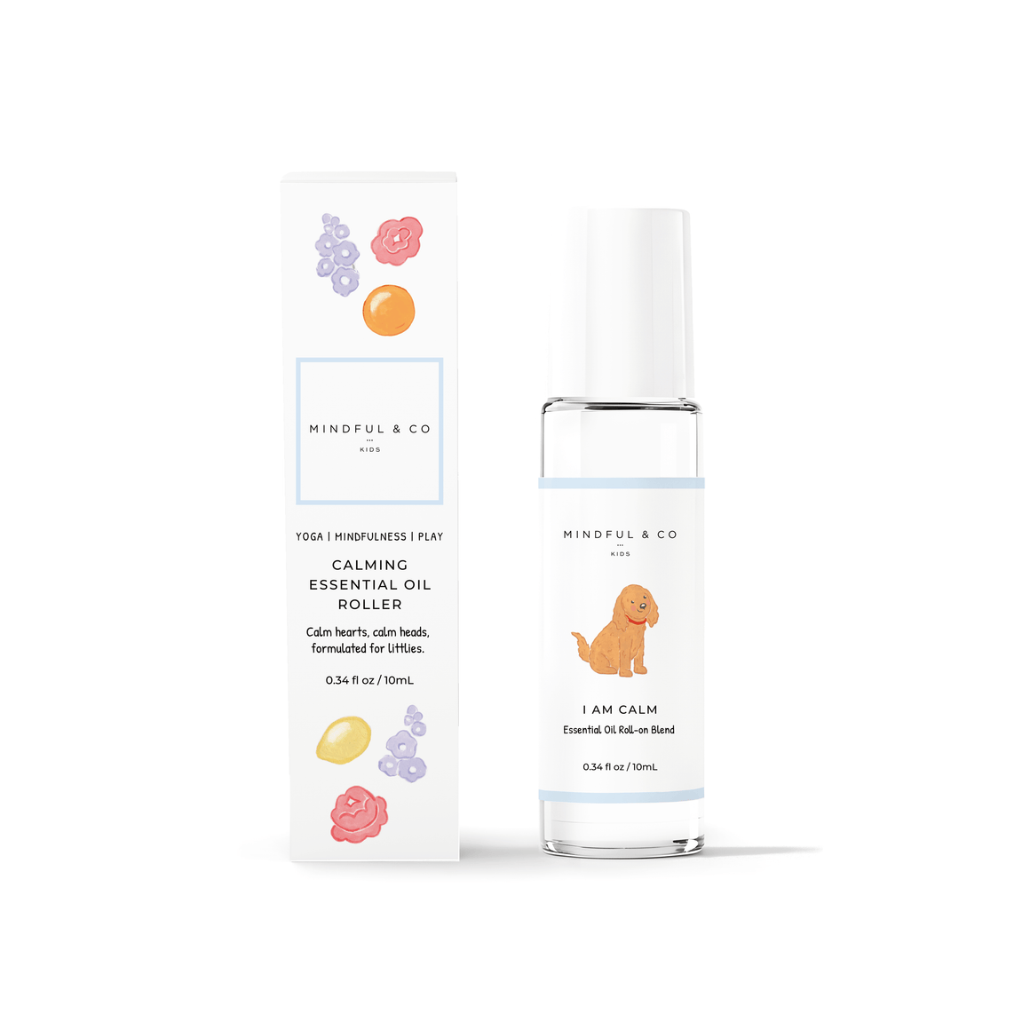 Mintful & Co. calming essential oil bottle and packaging on a white background