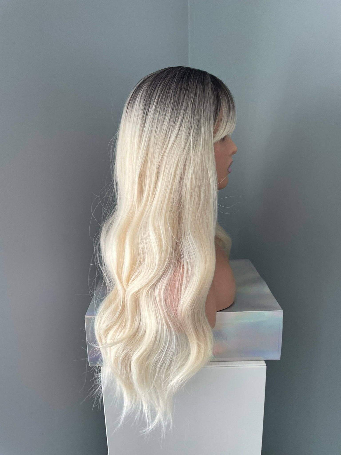 Camille Rooted Blonde Wig with Bangs