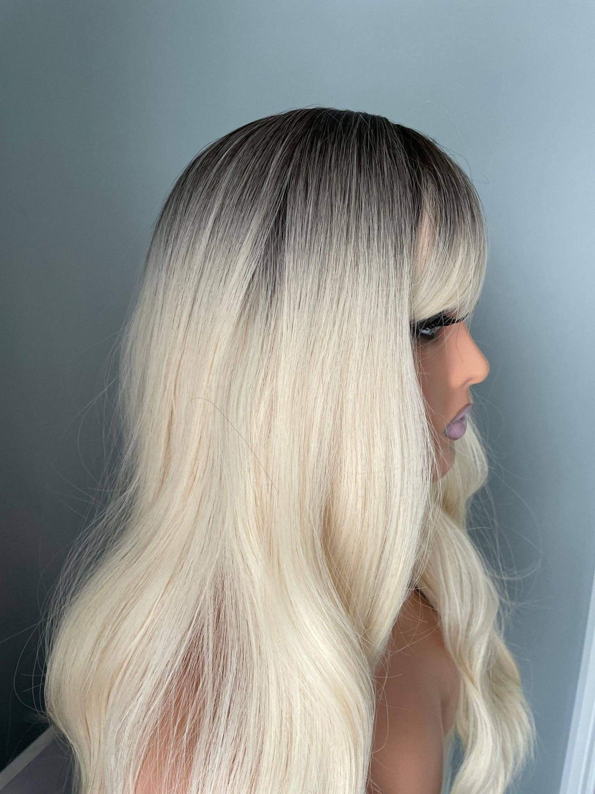 Camille Rooted Blonde Wig with Bangs