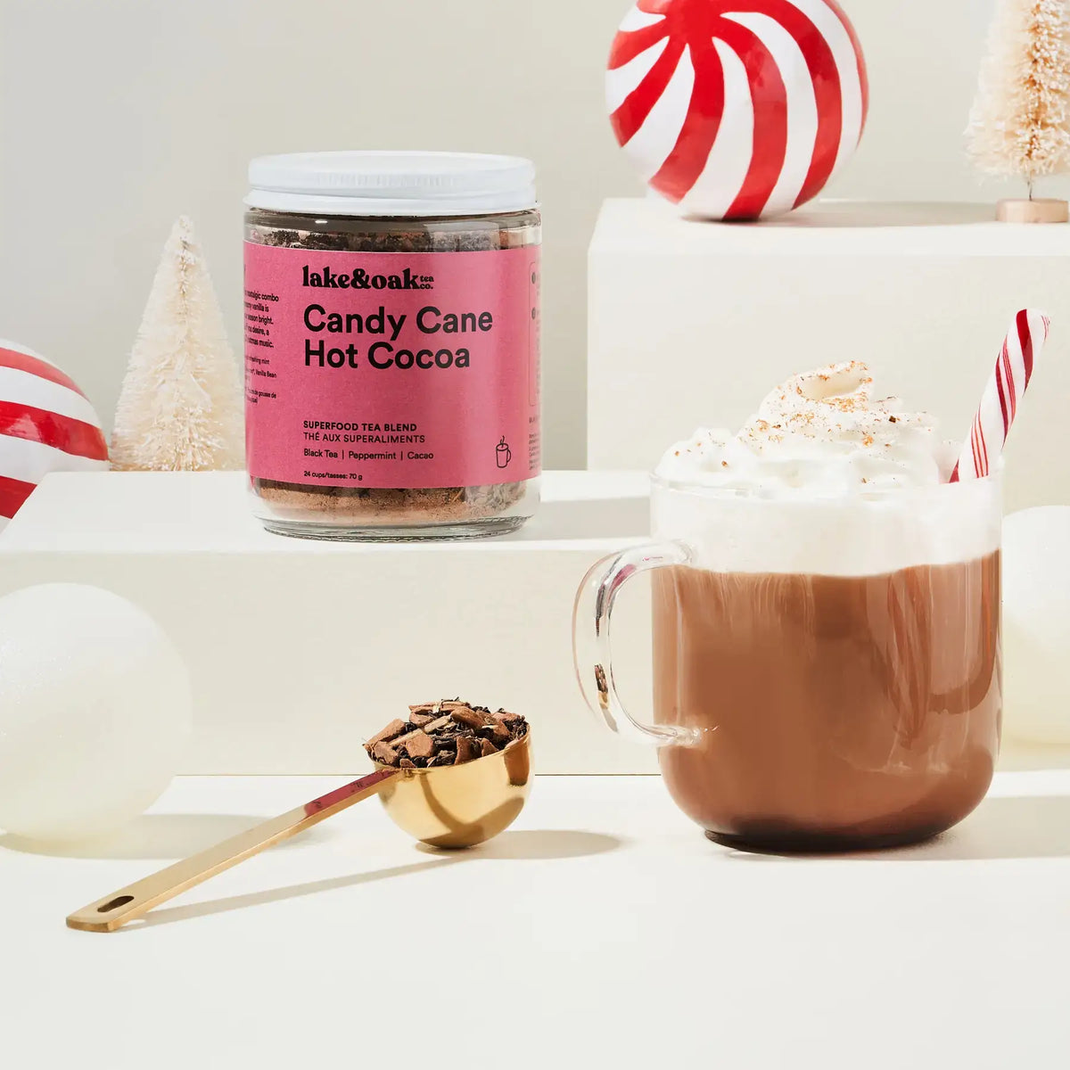 Candy Cane Hot Cocoa 70g | Lake & Oak Tea